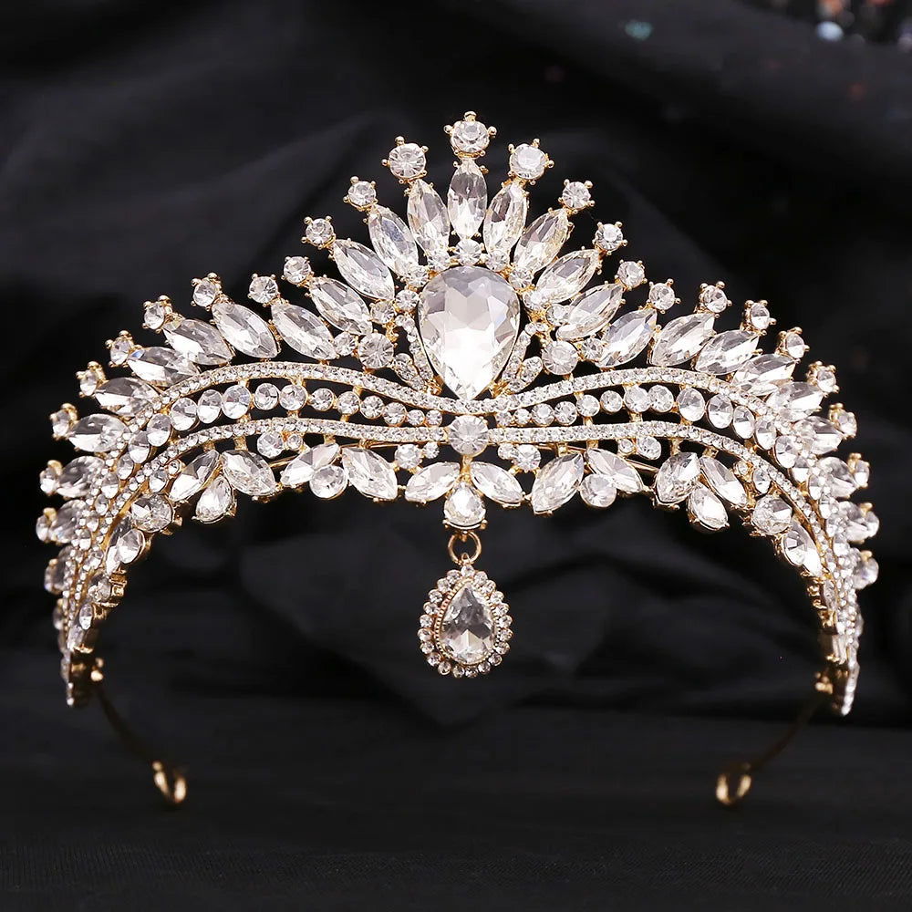 Luxury Wedding Crown for Bride Tiaras Rhinestone Hair Jewelry Gifts Crystal Hair Accessories Women Headband Bridal Headwear (Free Shipping) 💝🌹💖