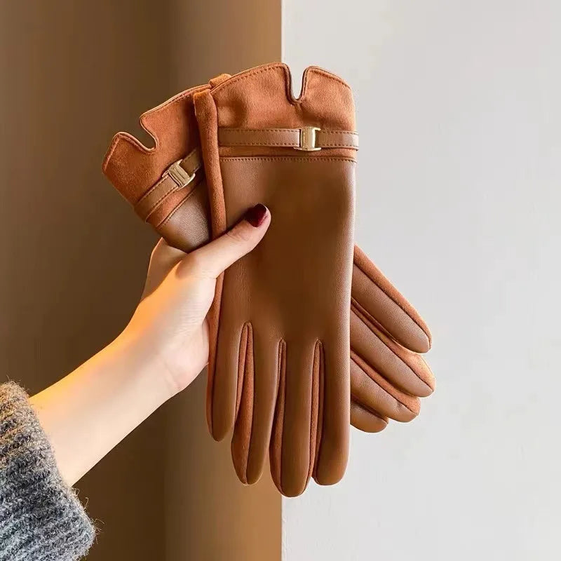 2025 New Gloves for Women in Winter Warm and Plush Thickened Cold Proof Driving Touch Screen Gloves for Outdoor Cycling