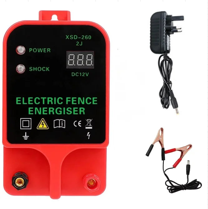 10km Farm Electric Poultry Equipments Portable Power Solar Panel Electric Fence Energizer Metal Garden Fence Fence Accessories