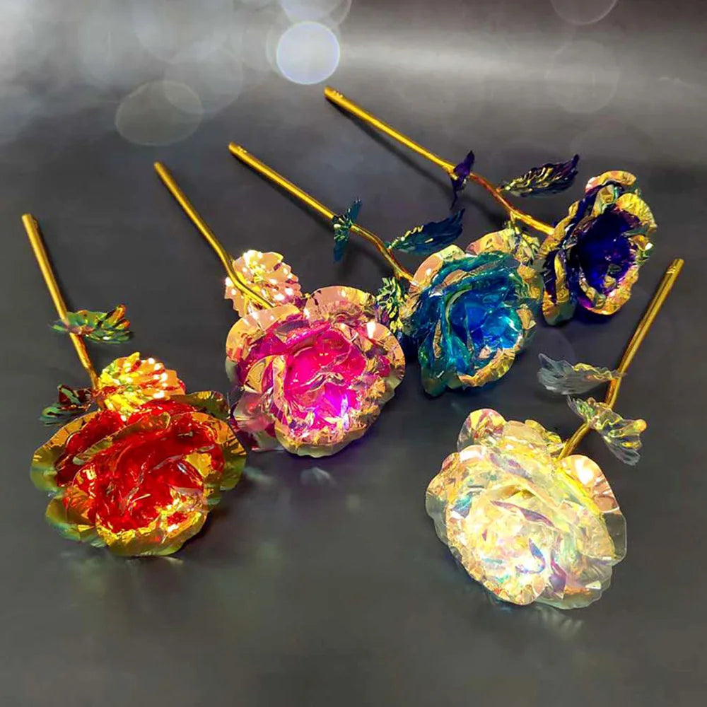Led Valentine's Day Mother's Day Gift 24K Foil Plated Roses Flowers