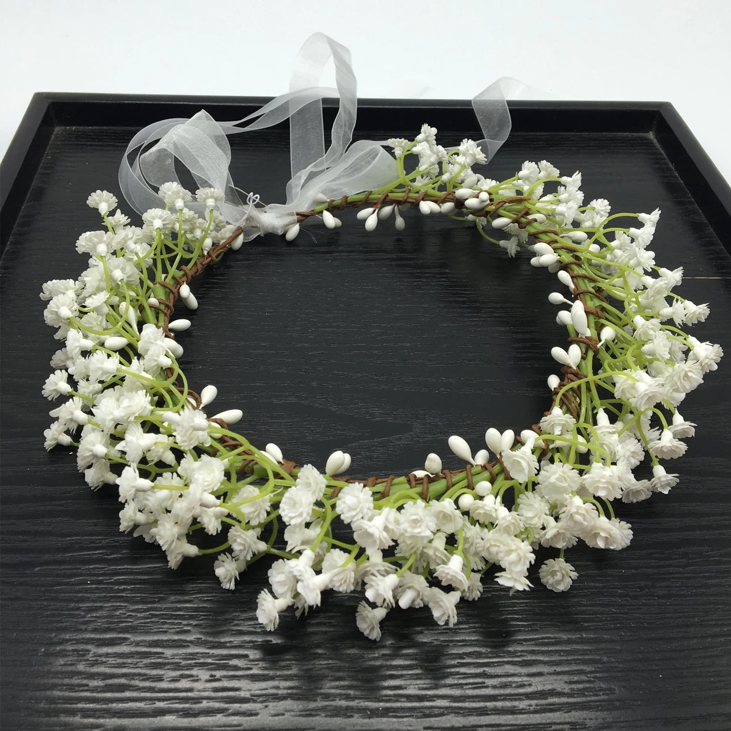 Breathable White Flower Crowns Tiaras Hairbands Romantic Sweet Gardland Women Wedding Hair Accessories for Bride Bridesmaids