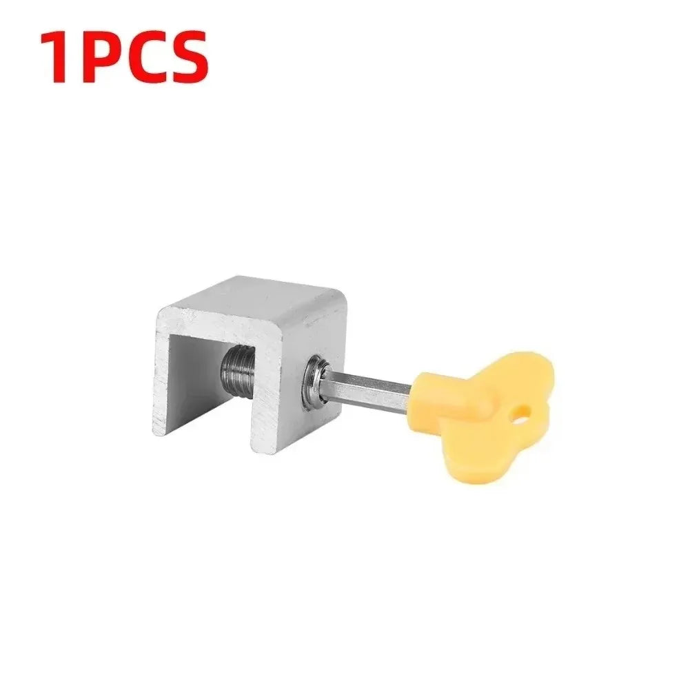 4 Pcs Window Safety Lock Aluminum Alloy Sliding Lock Sliding Door Anti-theft Lock Adjustable Buckle Window Stopper Lock for Home