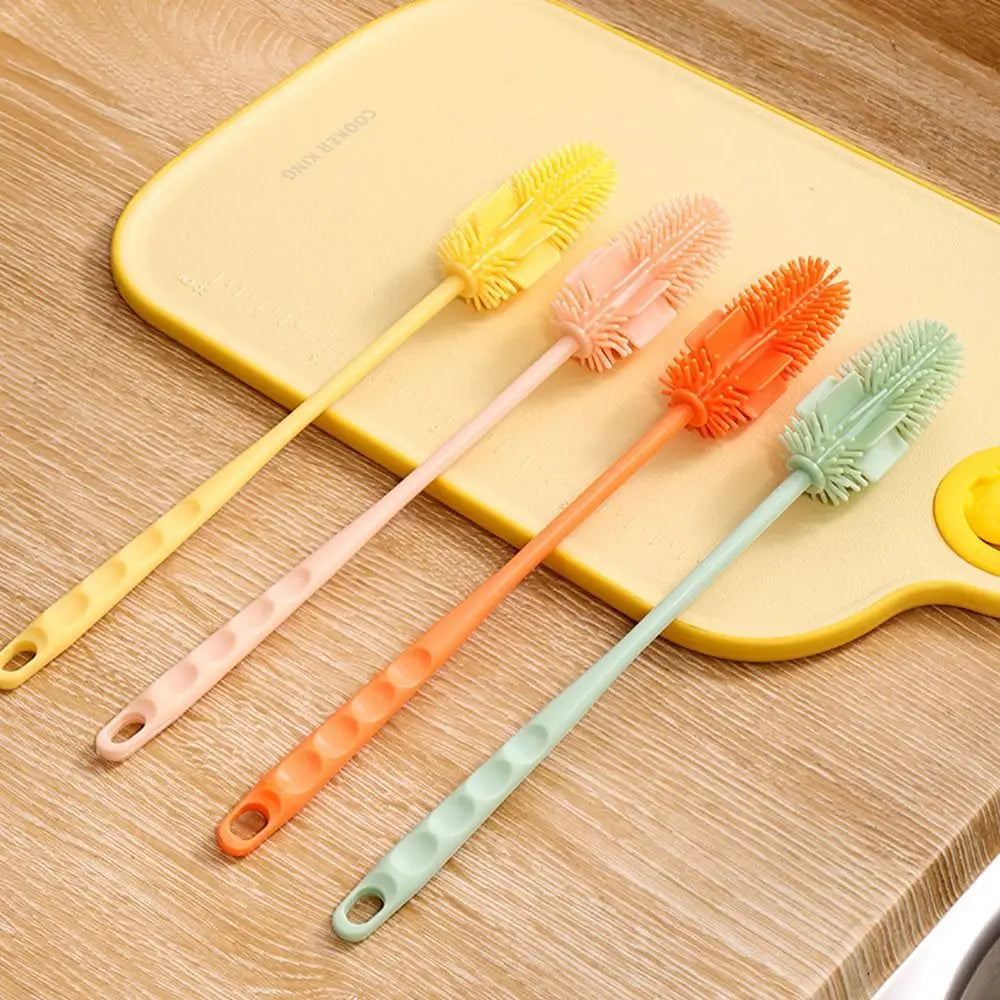 Cleaning Supplies Silicone Cup Brush Long Handle Portable Cup Scrubber Multipurpose Bottle Cleaning Brush Household
