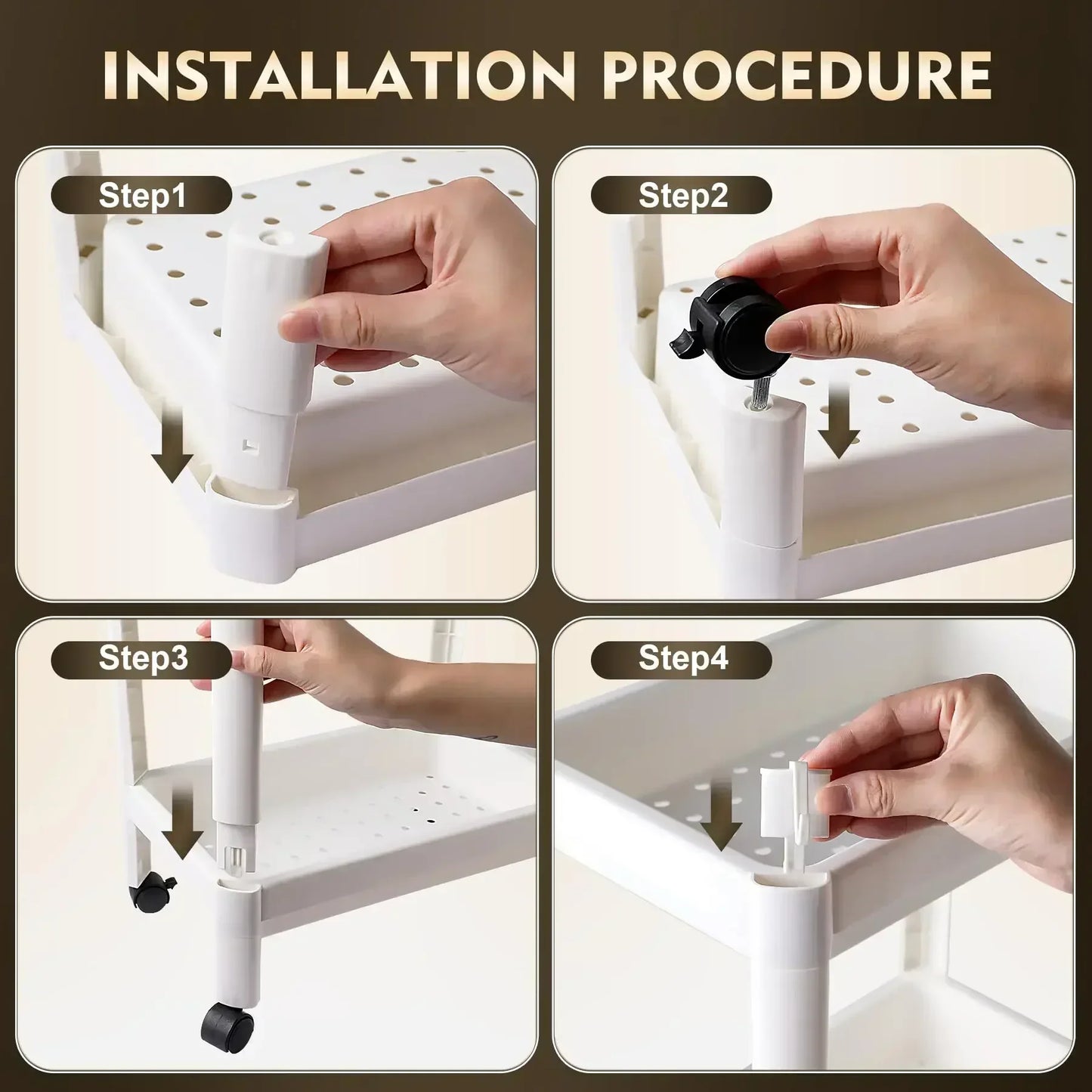 Storage Rack Is Movable and Adjustable Suitable for Kitchen Bathroom Space Saving Storage Rack Home Decoration Storage Products