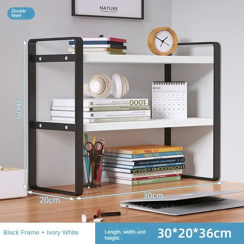 Student Dormitory Desktop Book Storage Rack Layered Sorting of Office Desk Clutter Bedroom Cosmetics Perfume Iron Storage Rack