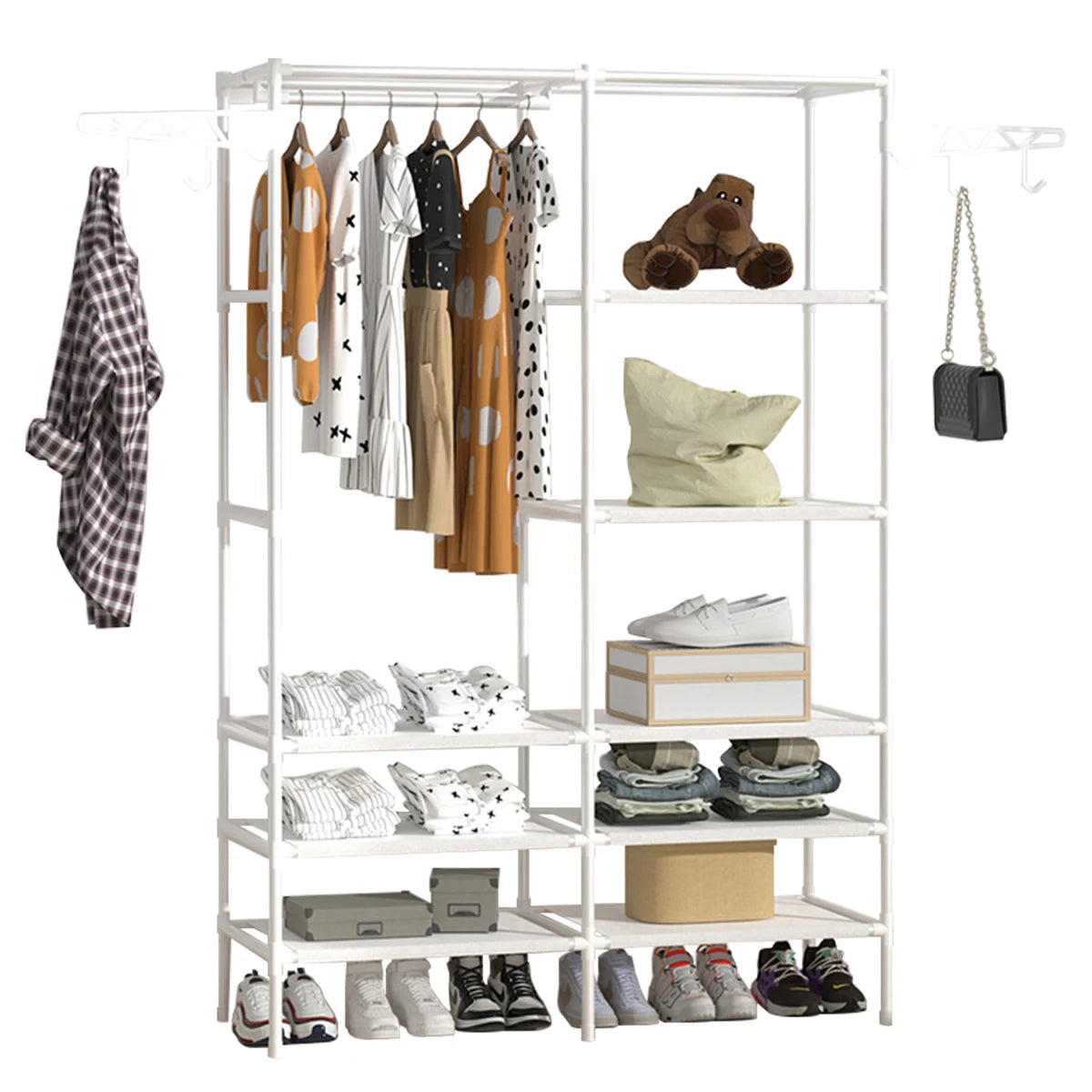 Wardrobe Portable Arara Multifunctional Dismontavel Color: White