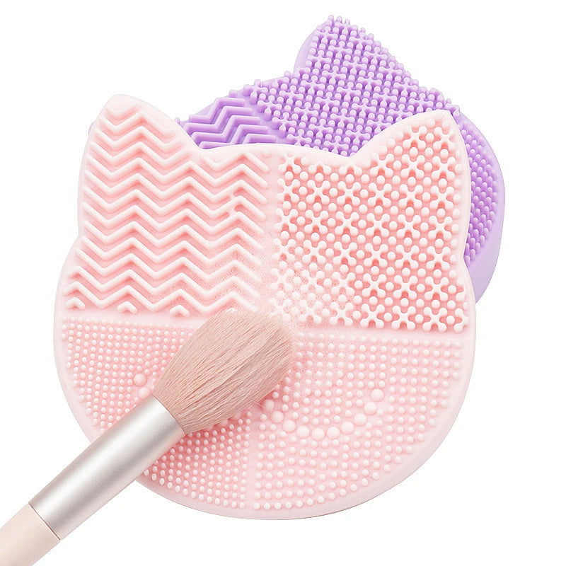 Silicone Makeup Brush Cleaning Storage Box Make Up Washing Board Cleaner Carpet Cosmetic Brushes Tools