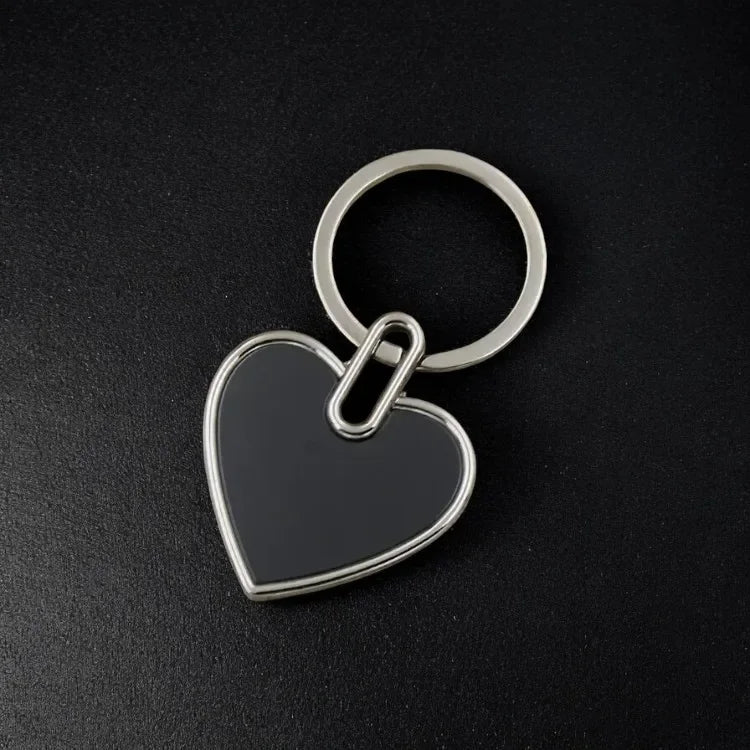 Custom Engraving Logo Name Metal Keychain Personalized Keyring Key Ring Chain Plate Laser Marking Black Mirror Promotional Gift