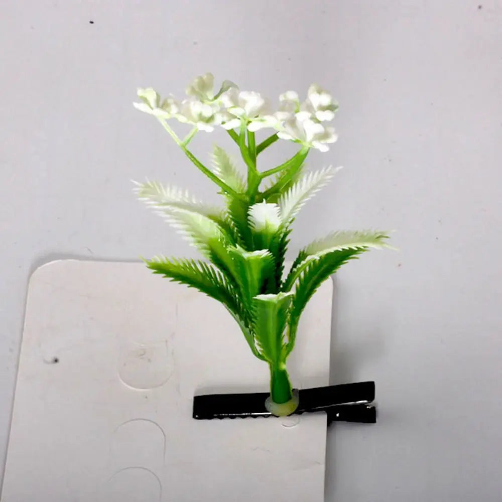 1Pair Simulation Bean Sprout Hair Clip Cherry Mushroom Flower Plant Hairpins Funny Butterfly Cartoon Duckbill Clips Female/Kids