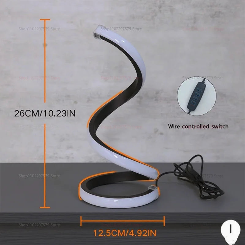 LED Night Light Spiral Table Lamp Modern Dimmable Bedside Lamp for Bedroom Living Room Office Kids Room Decor Night Lights