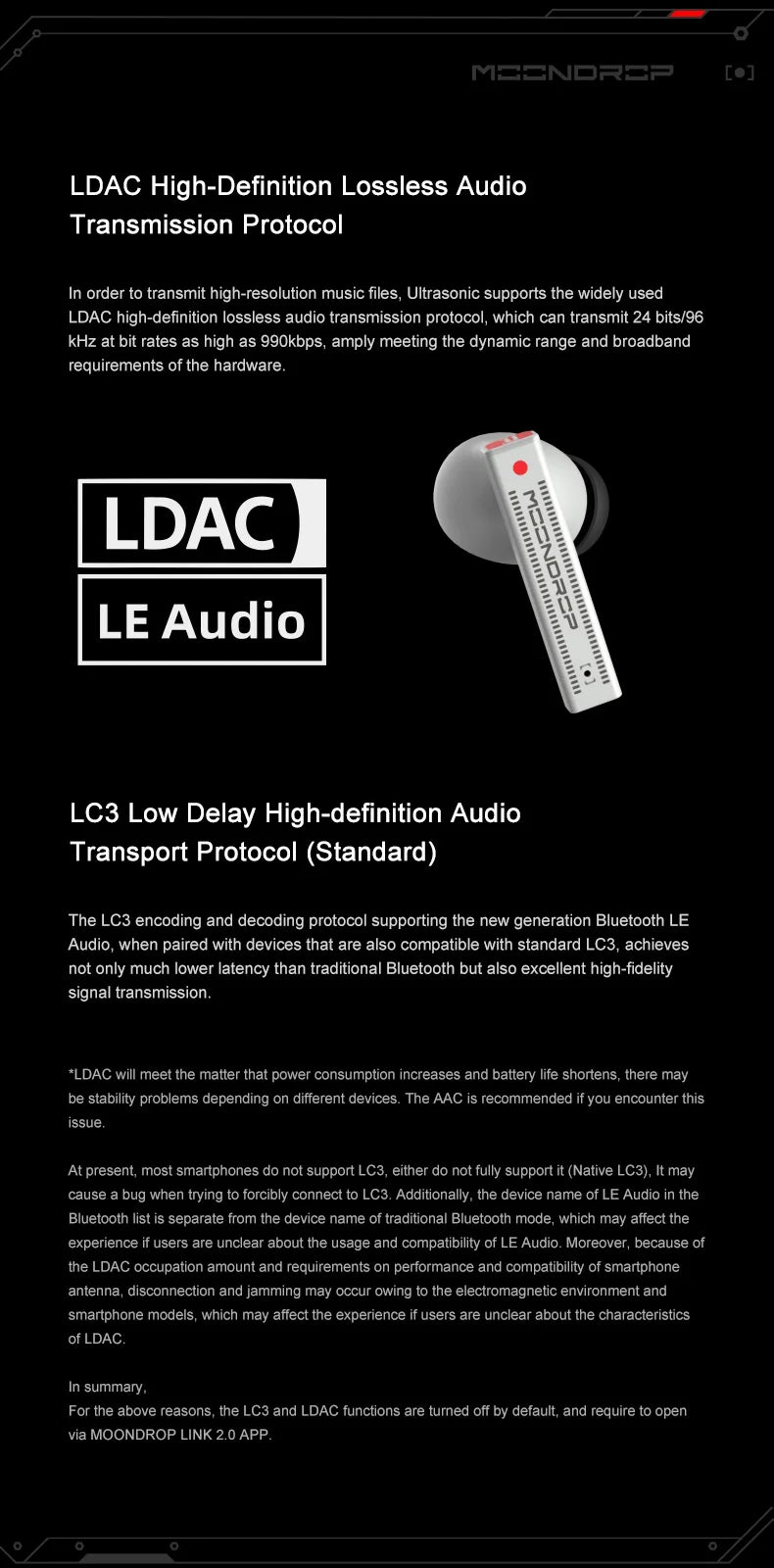 Moondrop UltraSonic Earbuds 1DD 1BA Hybrid Hi-Fi ANC True Wireless LDAC IEMs Earphone 5.3 Bluetooth In-Ear TWS Sports Headset