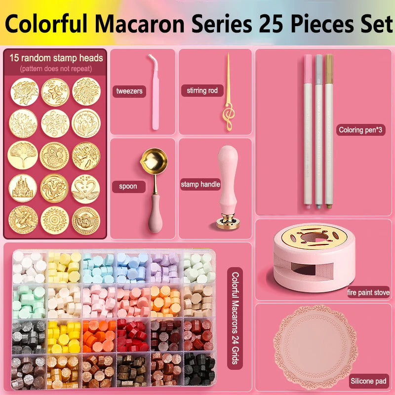 Wax Seal Stamp Set Kit Sealing Wax Storage Box Seal Furnace Craft Supplies For Wax Seal Christmas Wedding Invitation Decoration