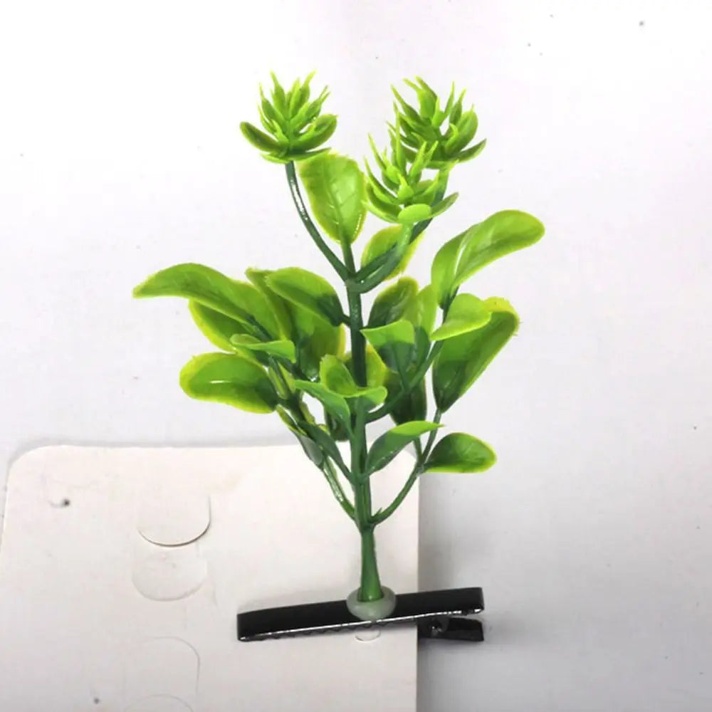1Pair Simulation Bean Sprout Hair Clip Cherry Mushroom Flower Plant Hairpins Funny Butterfly Cartoon Duckbill Clips Female/Kids