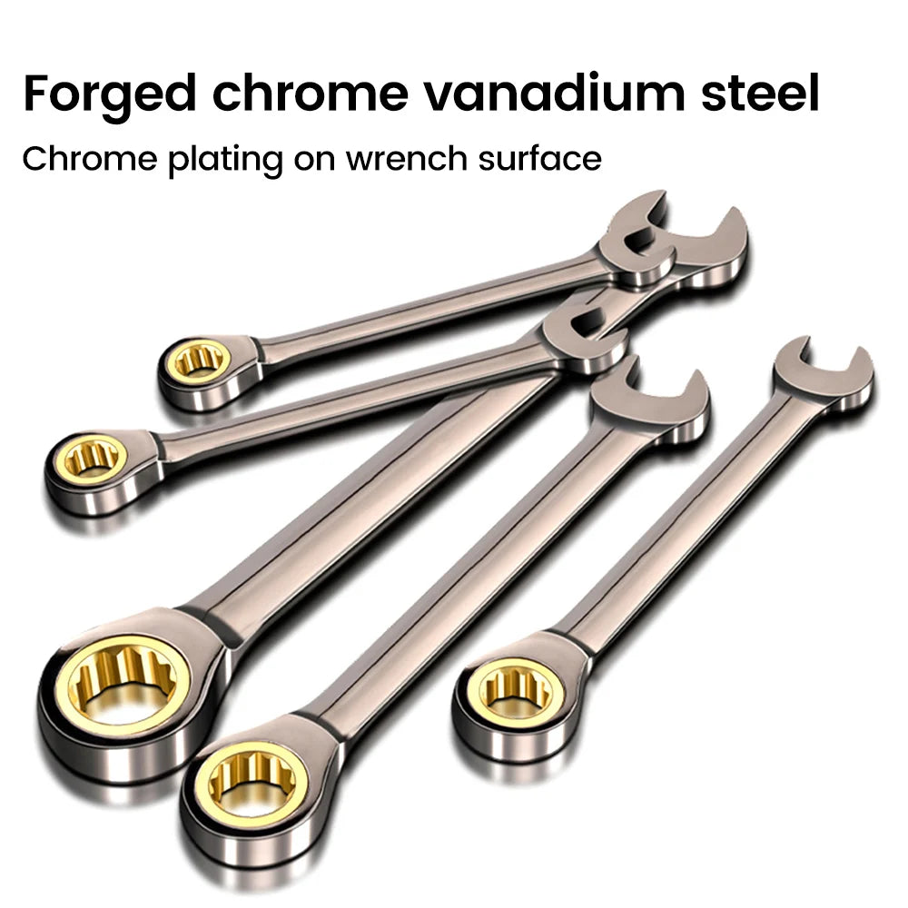 Universal Torx Wrench Adjustable Torque 7-12mm Ratchet Spanner Two-way Fast Plum Ratchet for Bicycle Motorcycle Car Repail Tool