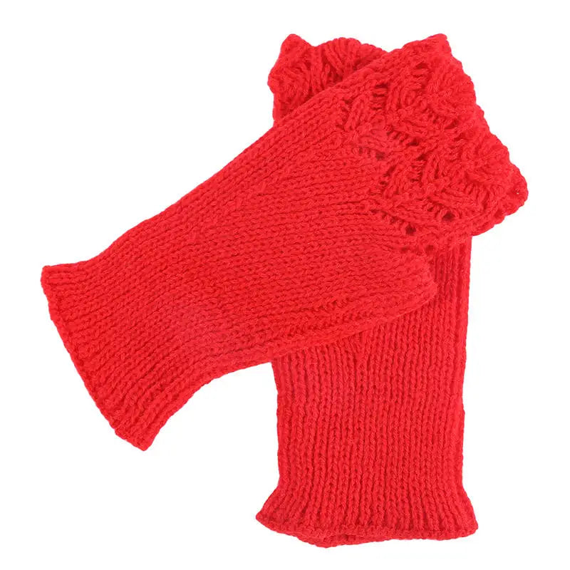 Women Knitted Warm Half Gloves Autumn Winter Fingerless Gloves Arm Sleeve Girls Fashion Casual Accessories Mittens