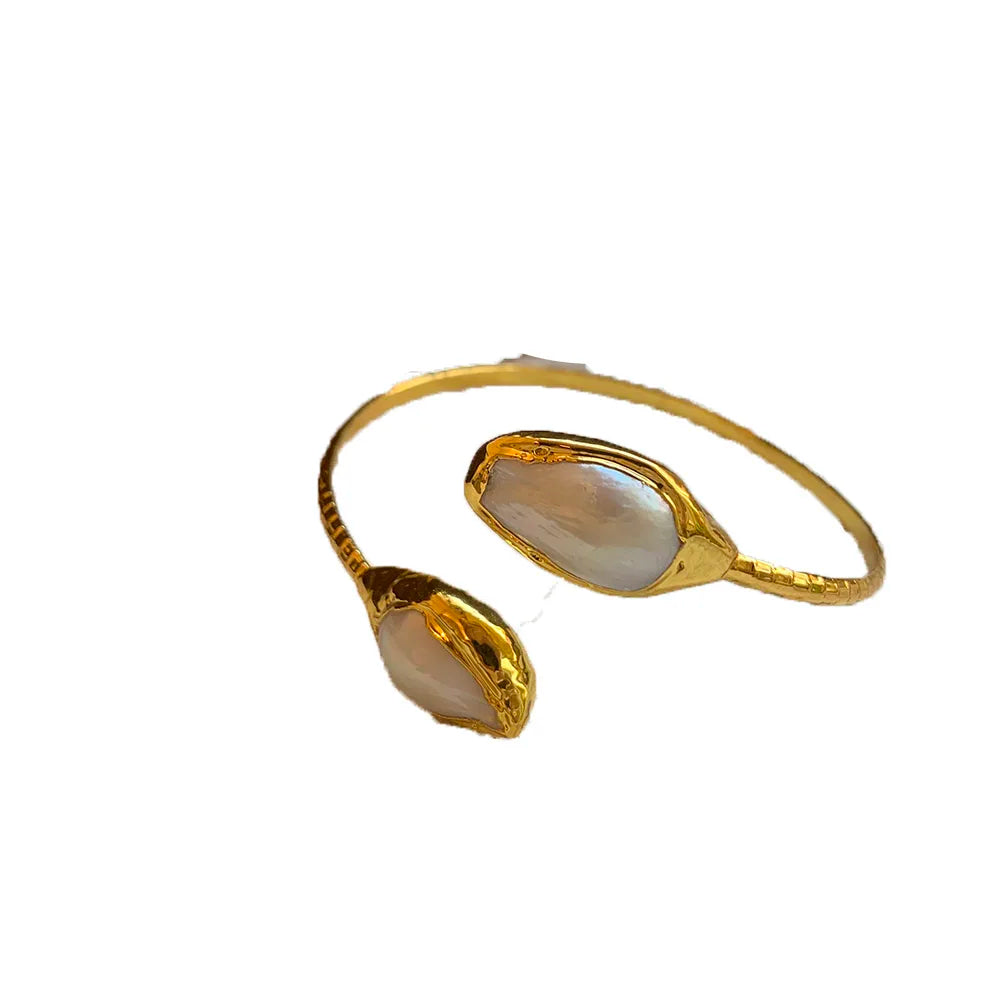 Trendy temperament Minimalism Irregular Baroque Pearl Bracelet for women's girl jewelry Accessories