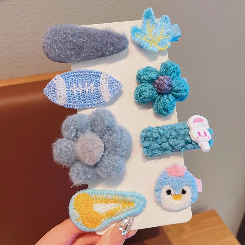 Children's Plush Hair Clip Autumn and Winter Little Girls' Side Barrettes Cute Girls' Baby Headwear 2024 New Hairpins