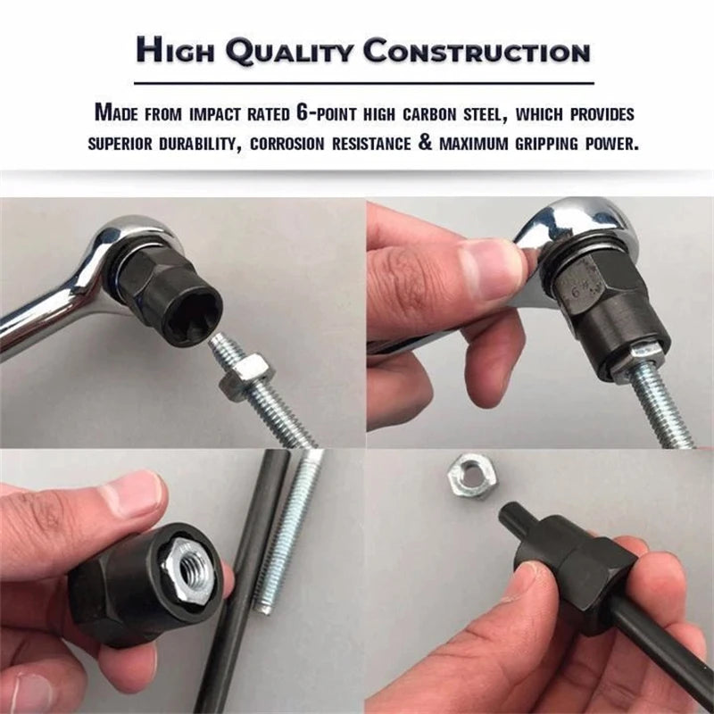 10pcs/lot Hex Socket Set Damaged Bolt Nut Screw Remover Garage 9-19 Mm Sockets Car Repair Hand Tool Electric Drill Accessories