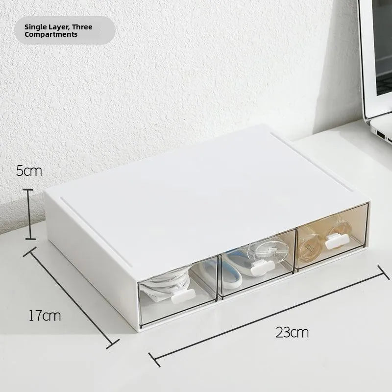 Desktop Organizer Der Sle Transparent Storage Box Stationery Supplies Arrangement Box Office Desk Workstation Transforma...