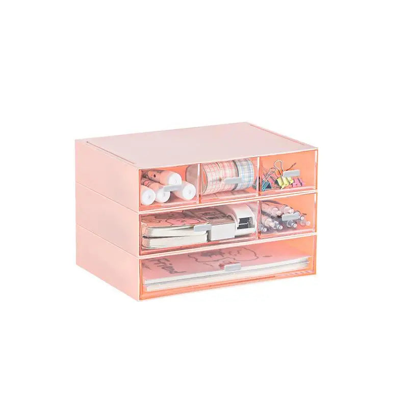 Desktop Organizer Der Sle Transparent Storage Box Stationery Supplies Arrangement Box Office Desk Workstation Transforma...