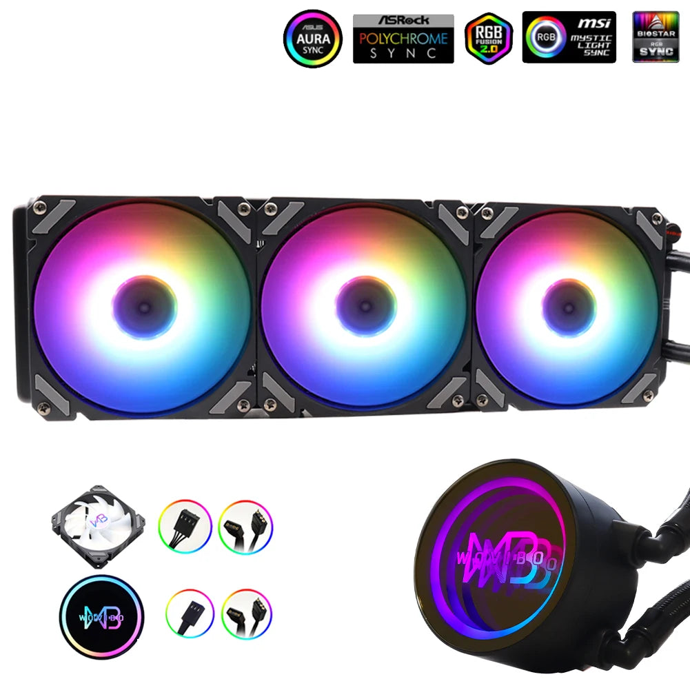 Water Cooling CPU Cooler 120mm 240mm Computer Liquid Ventilador RGB ARGB Radiator LGA 1150 1155 1151 1200 1700 2011 AMD AM3 AM4