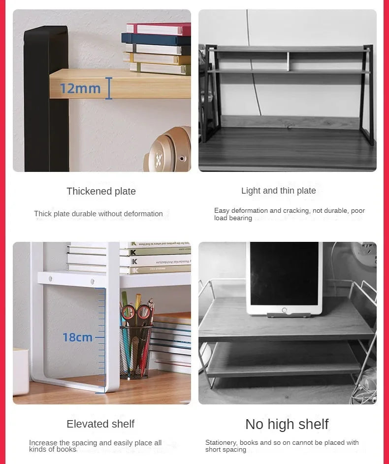 Student Dormitory Desktop Book Storage Rack Layered Sorting of Office Desk Clutter Bedroom Cosmetics Perfume Iron Storage Rack