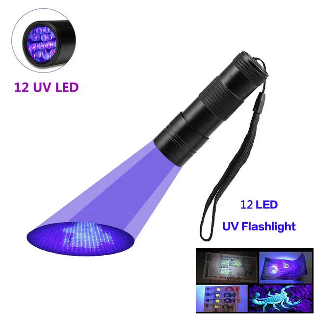 UV Flashlight 21/51/100 LED UV Light 395nm UV Flashlights Ultraviolet Torch Black Light Detector for Dry Pets Urine Stains Bug