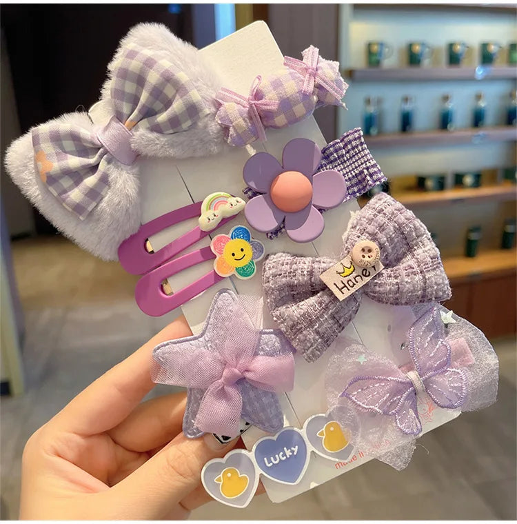 Children's Plush Hair Clip Autumn and Winter Little Girls' Side Barrettes Cute Girls' Baby Headwear 2024 New Hairpins