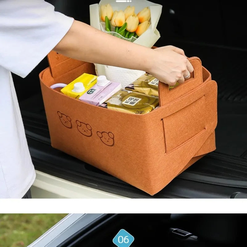 Foldable Car Storage Box Women's Cosmetic Storage Basket Desktop Storage Box Snacks Toys Storage Basket Dirty Clothes Basket