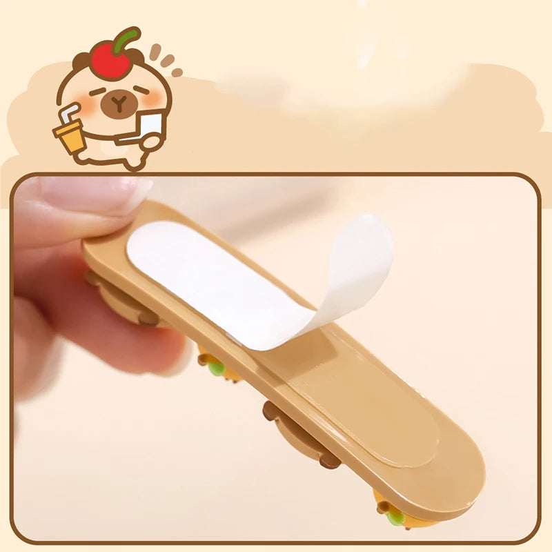 Portable Punch-Free Silicone Cable Organizer - Capybara Cartoon Cable Winder for Data & Charging Cable Storage