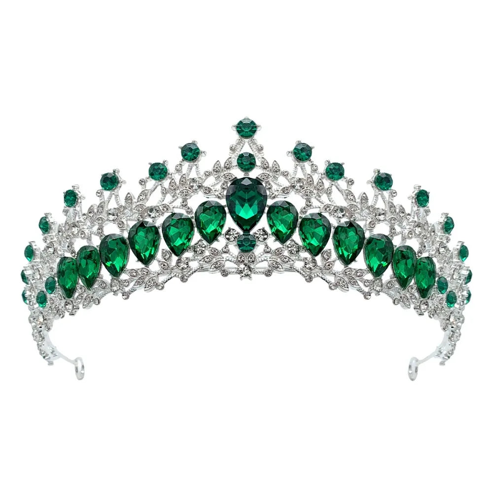 Trendy Shiny Baroque Queen Tiaras Elegant Luxury Alloy Princess Crown Dazzling Adjustable Bridal Headwear Photography Props