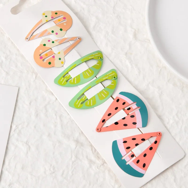 Cute Cartoon Fruit Hairpins Set Children Baby Girls Kid Kawaii Hair Clips Pin Barrettes Accessories Hairgrips Headdress Headwear