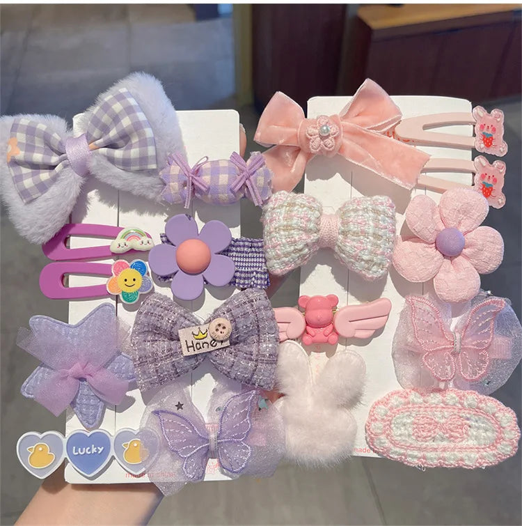 Children's Plush Hair Clip Autumn and Winter Little Girls' Side Barrettes Cute Girls' Baby Headwear 2024 New Hairpins