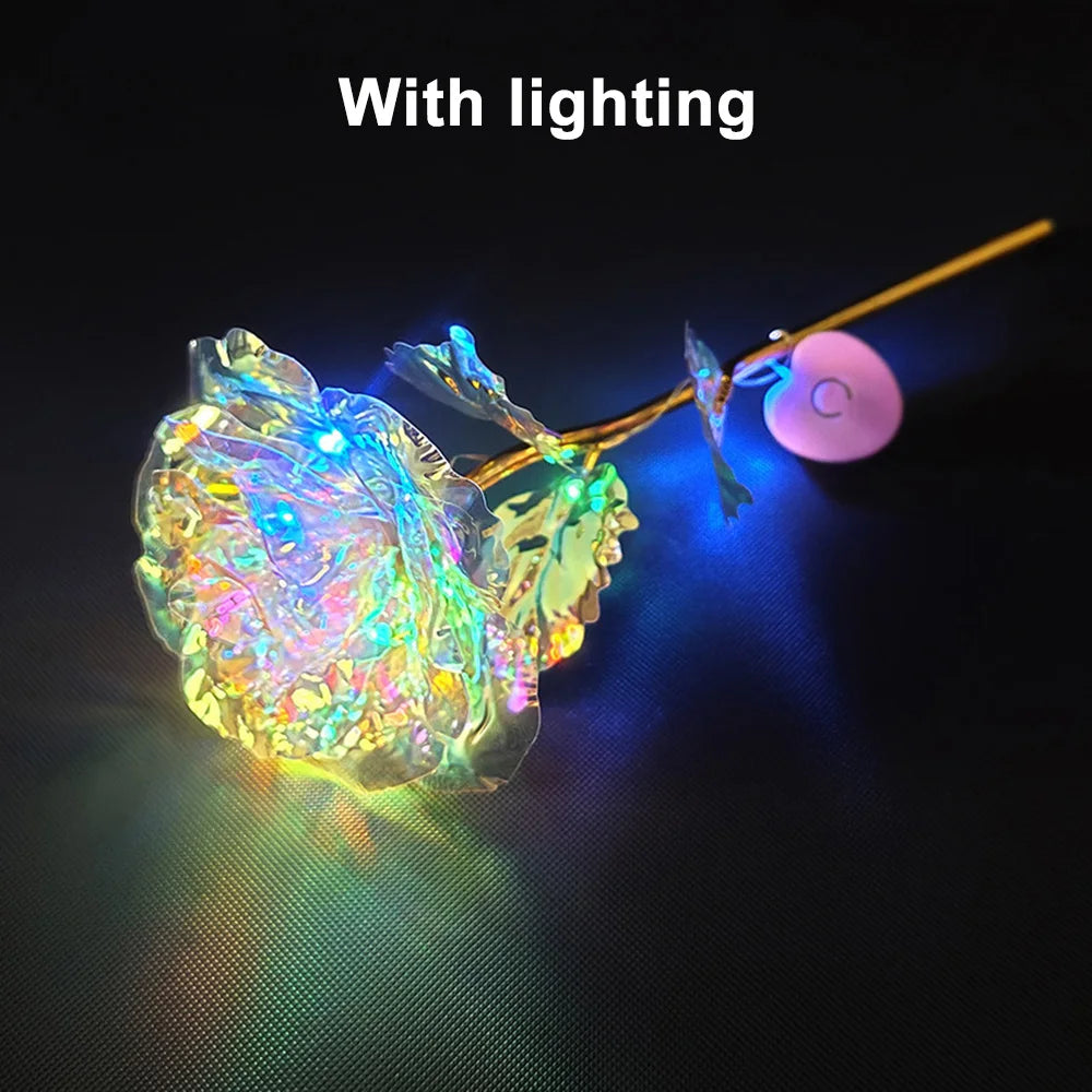 Led Valentine's Day Mother's Day Gift 24K Foil Plated Roses Flowers