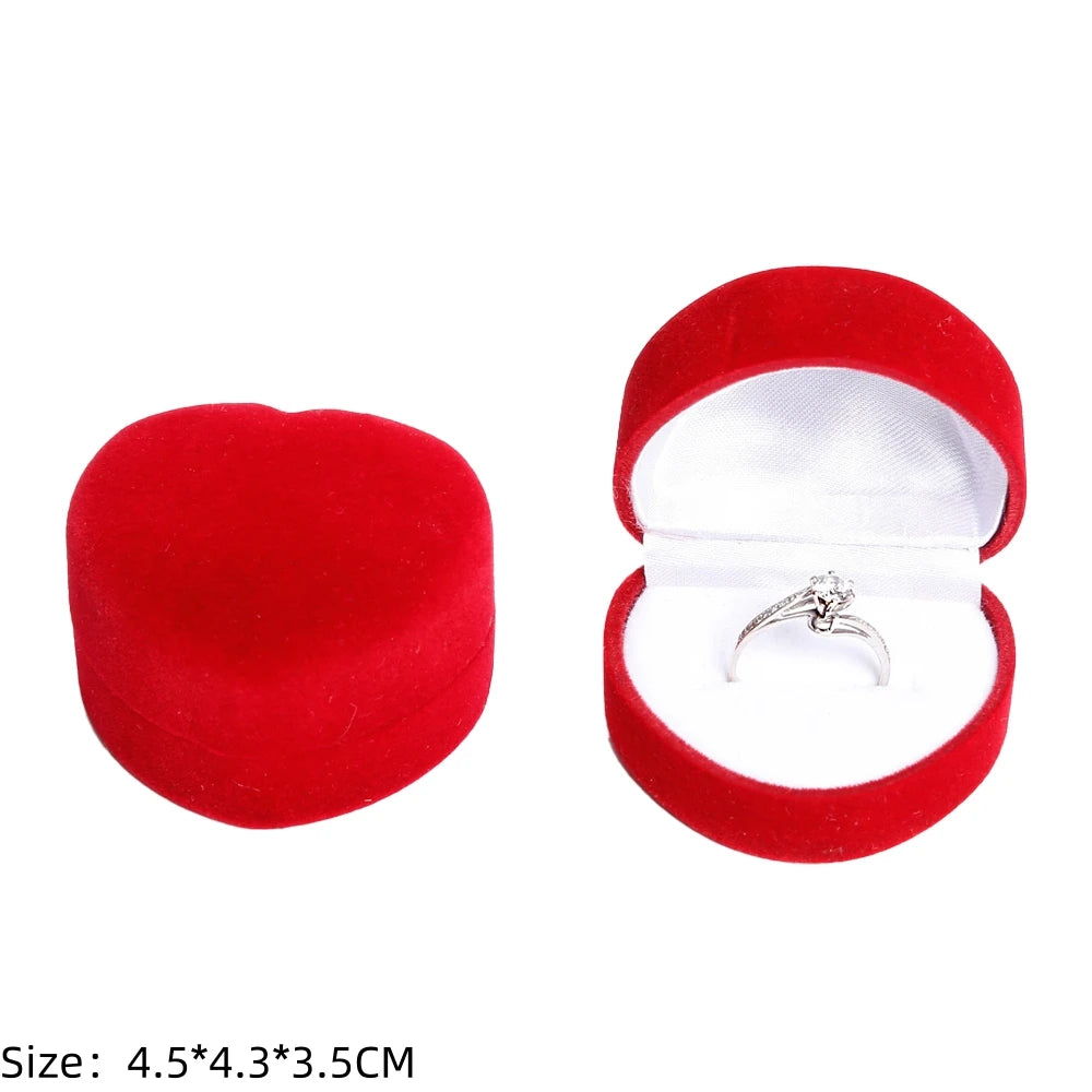 Velvet Single Ring Box Gift Jewelry Organizer Packaging for Wedding Ceremony Engagement Display Storage Supplies Accessories