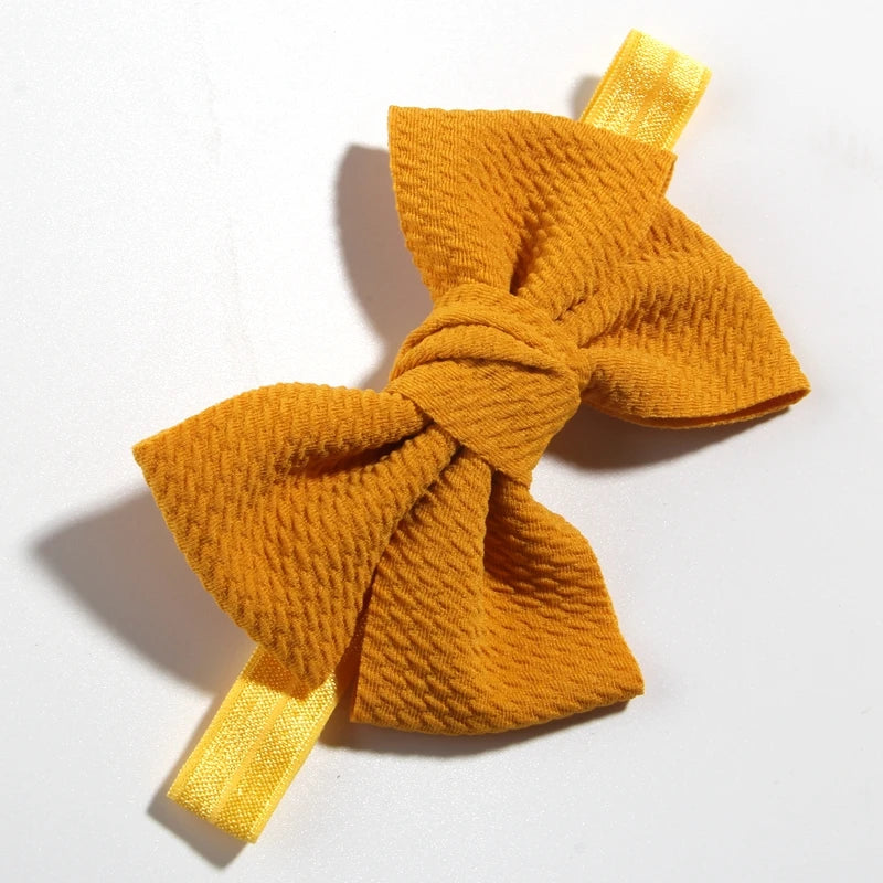 11cm 4.3" Fashion Seersucker Waffle Hair Bows With Headbands For Women Girls Kids Headwear Headband Hair Accessories