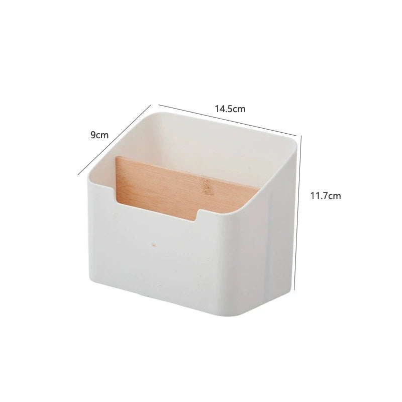 Desktop Organizer Bamboo Wood Storage Box Multi-functional Remote Control Stationery Cosmetics Storage Boxes Home Organizers