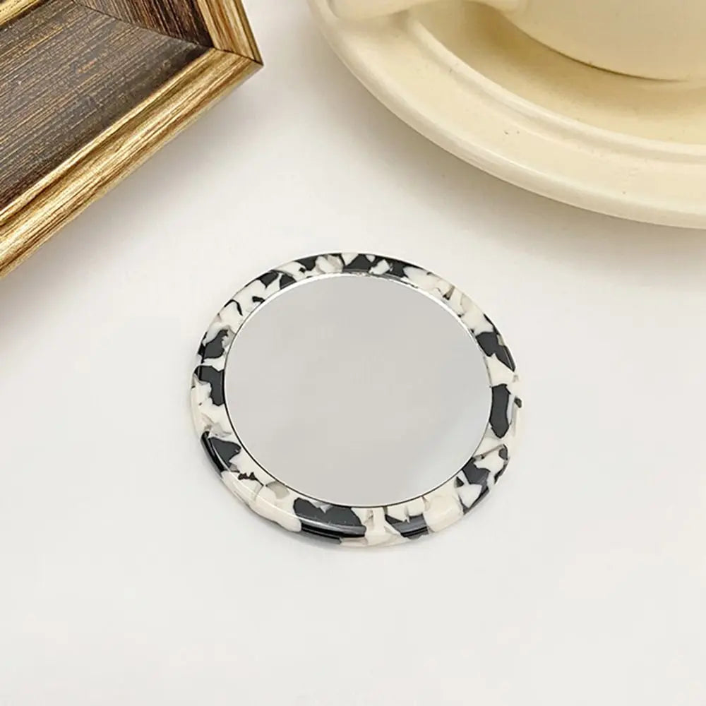 Travel Accessories Simple Acetate Makeup Mirror Portable Round SPA Salon Compact Mirrors Mini Cute Cosmetic Vanity Mirror