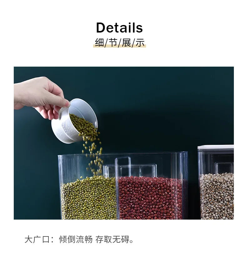 Simple compartmented grain can storage box sealed storage can grain storage can washing powder fragrance bead storage