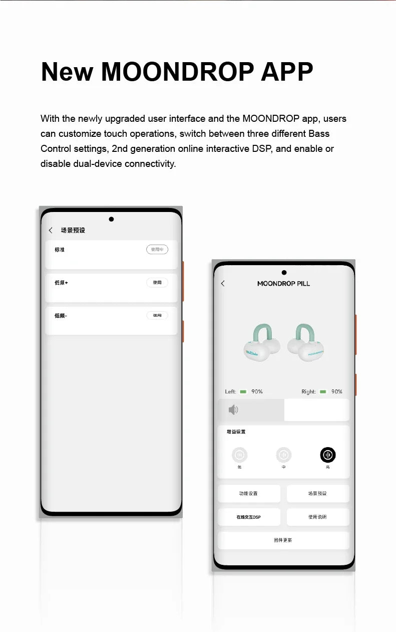 MOONDROP PILL Open Ear Headphones Bluetooth 6.0 OWS Hanging Earphones IPX4 Open Ear Clip Wireless Earbuds Built-in AI ENC MD-0WS