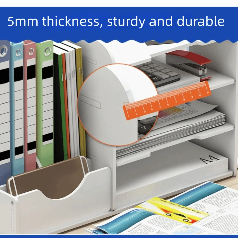 Large Capacity File Storage Rack Space Saving Thickened File Sorter Multi-Layer Partition Design Desktop Storage Box Library