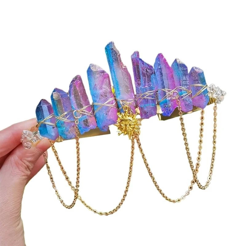 57QA Delicate Tiaras Birthday Headbands Elegant Hairbands for Girls Birthday Party Photo Props Headwear Crowns