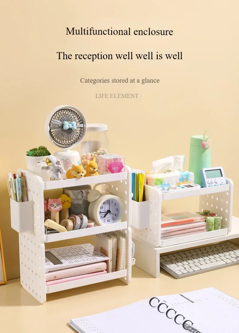 New Multi-functional 3-tier Desktop Organizer, Desktop Shelf, Hole Board, Pen Holder Office Desk Organizer, Desk Desk Organizer