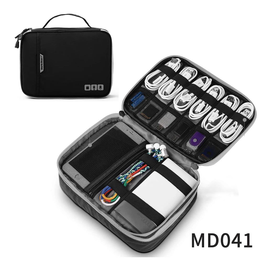 Portable Electronic Accessories Travel case,Cable Organizer Bag Gadget Carry Bag for iPad,Cables,Power,USB Flash Drive, Charger