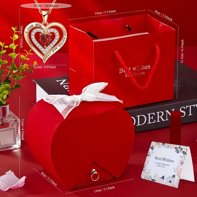 1pcs Best Selling Luxury Rose Jewelry Box - Valentine's Day, Mother's Day, Eternal Flower Artificial Flower Gift Box Jewelry Box