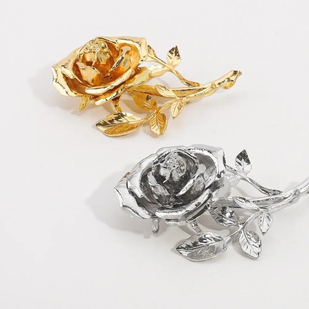 Flower Fairy Rose Brooches Bangle Collar Pin Bouquet Open Bracelet Alloy Jewelry Accessories Banquet Clothes Pin Friends Gift