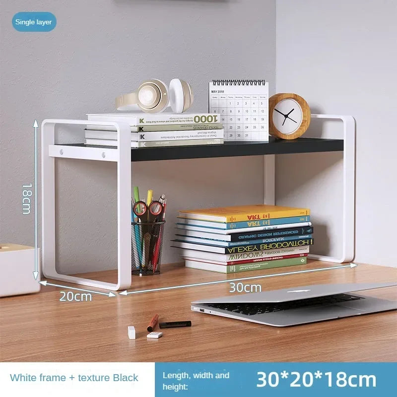 Student Dormitory Desktop Book Storage Rack Layered Sorting of Office Desk Clutter Bedroom Cosmetics Perfume Iron Storage Rack