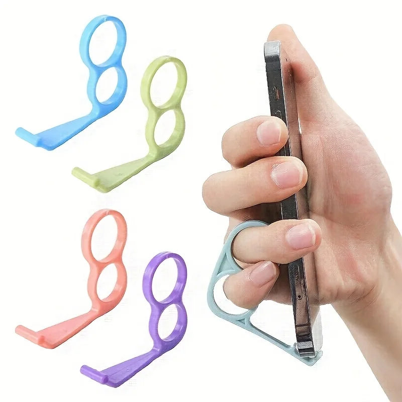 Durable Phone Grip Holders Durable Plastic Non-Slip Finger Ring Stand Mounting Utility Hooks for Secure Handheld Use & Desktop