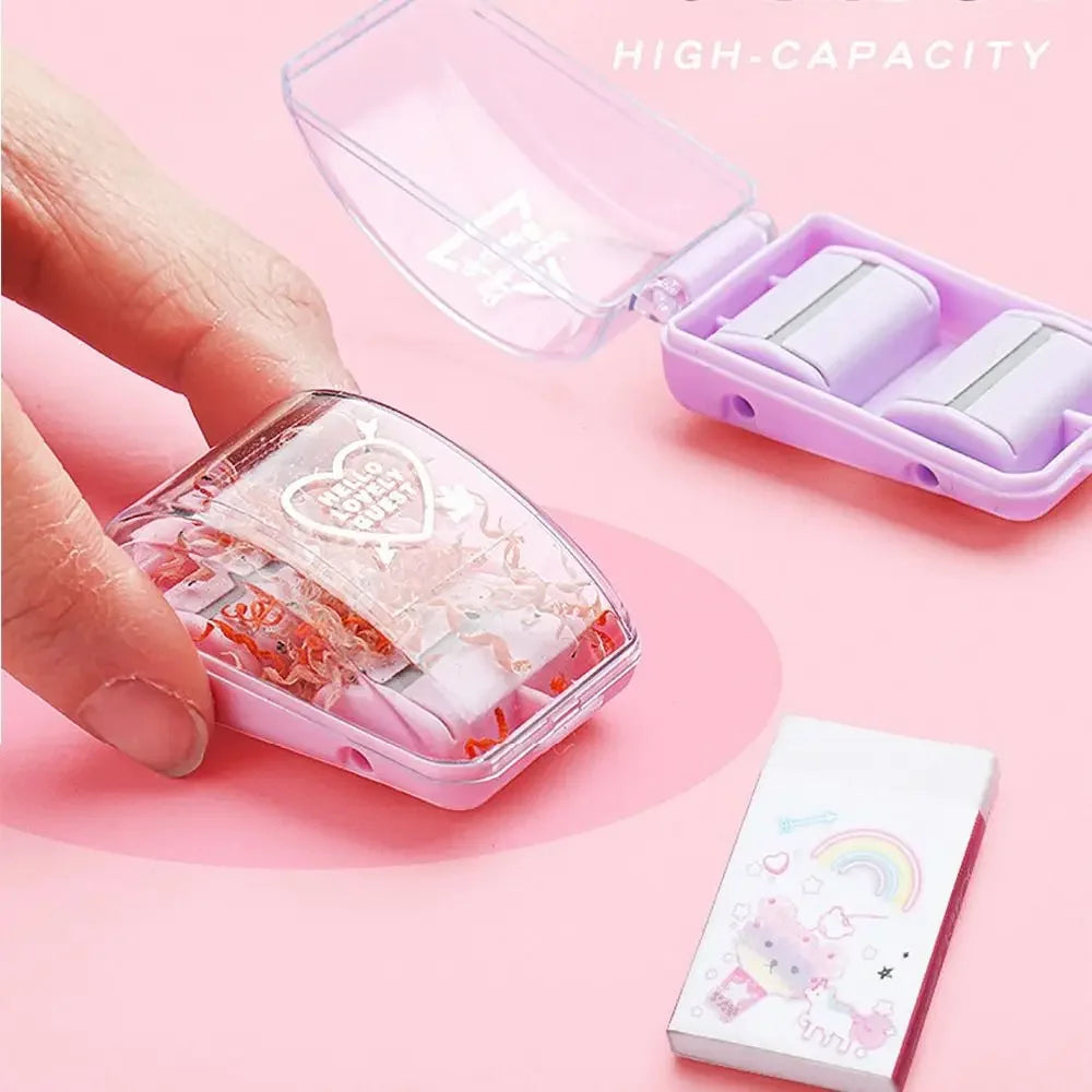 Mini Eraser Crumb Collectors✨ Portable Desktop Vacuum Cleaner With Cute Eraser Manual Desktop Sweeper Students Gift School Office🎁✨