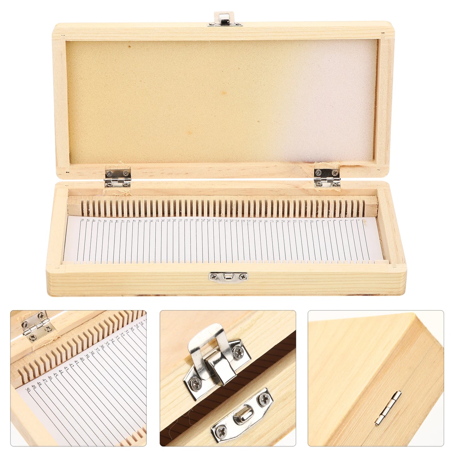 Wooden Slice Box For Microscope Slides Wooden Specimen Case Microscope Slide Box Sliding Storage Slide Container Lab Equipment